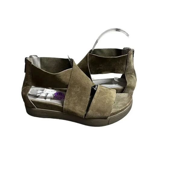 NWT EILEEN FISHER olivine platform Sport Suede Sneaker open toe Sandal SZ 6 1/2 - Picture 2 of 7
